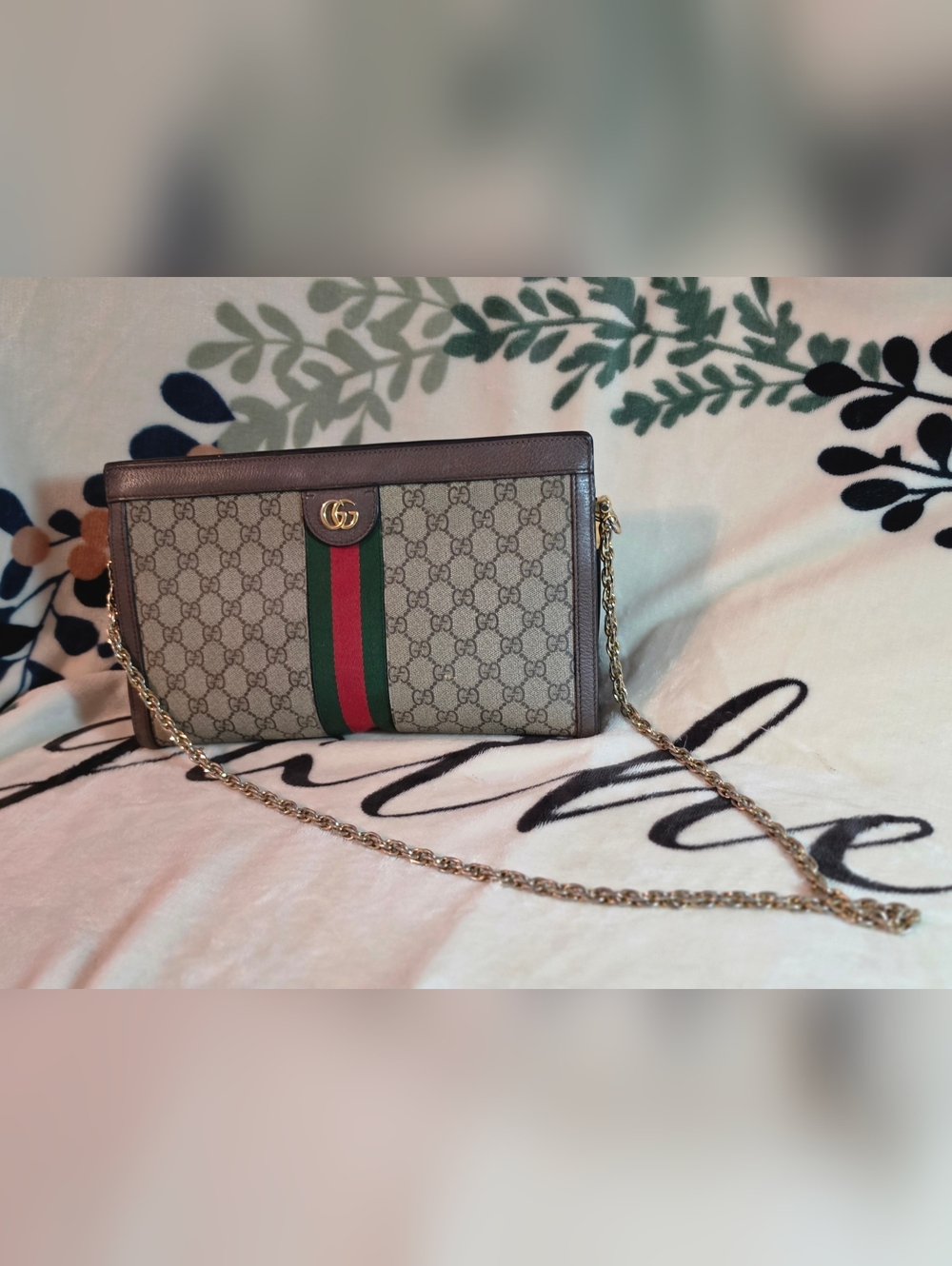 💯 Authentic Gucci Brown GG Supreme Canvas Ophidia Shoulder Bag Medium(Free COA)